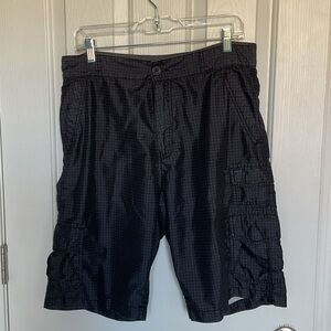 Men's Classic Black Geometric Cargo Shorts